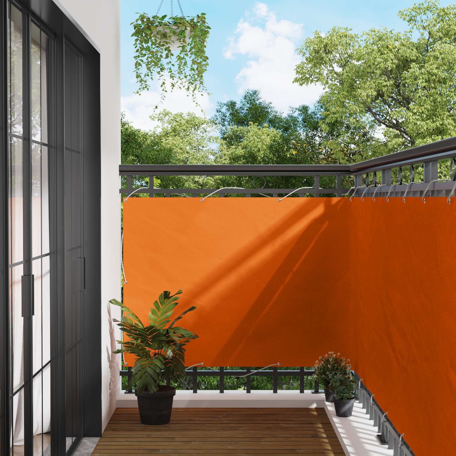 Tela de varanda laranja 110 x 800 cm tecido oxford