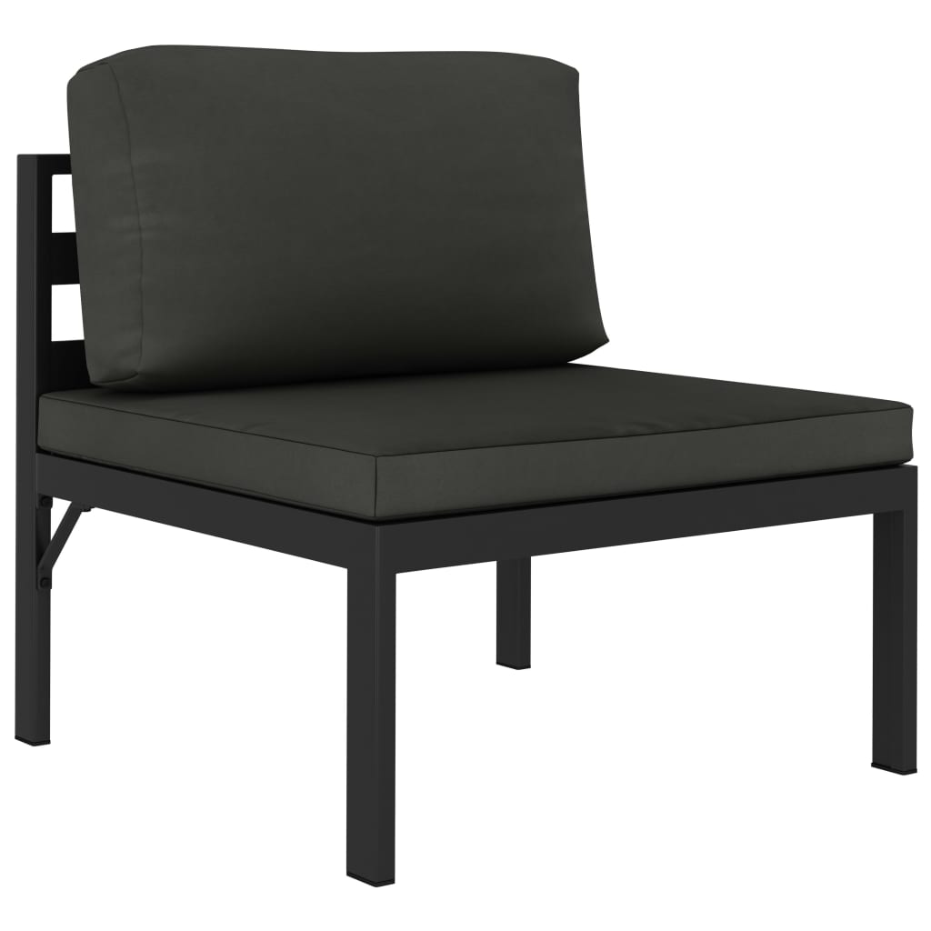 5 Pcs conjunto lounge jardim com almofadões alumínio antracite