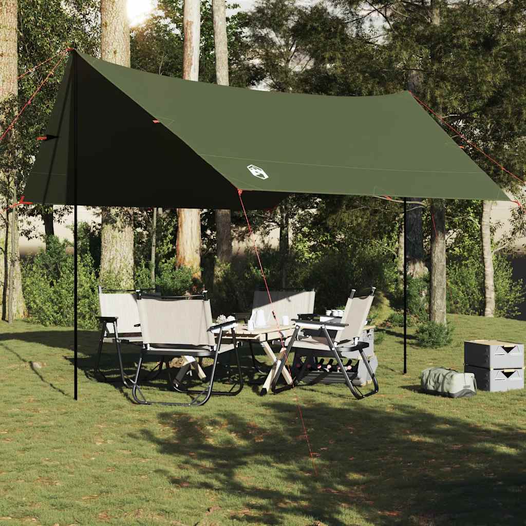 Lona de campismo 438x376x212 cm impermeável verde azeitona