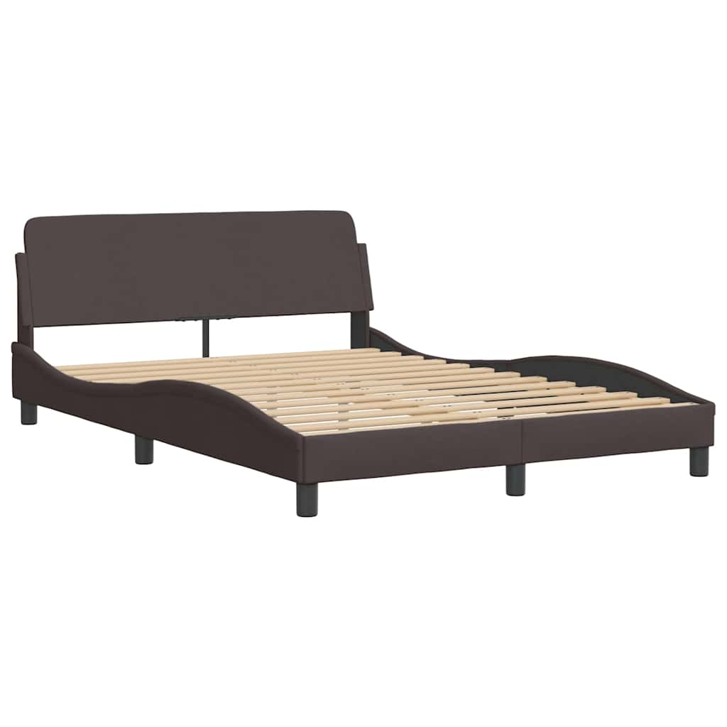 Estrutura de cama dover 120x200 cm tecido castanho-escuro