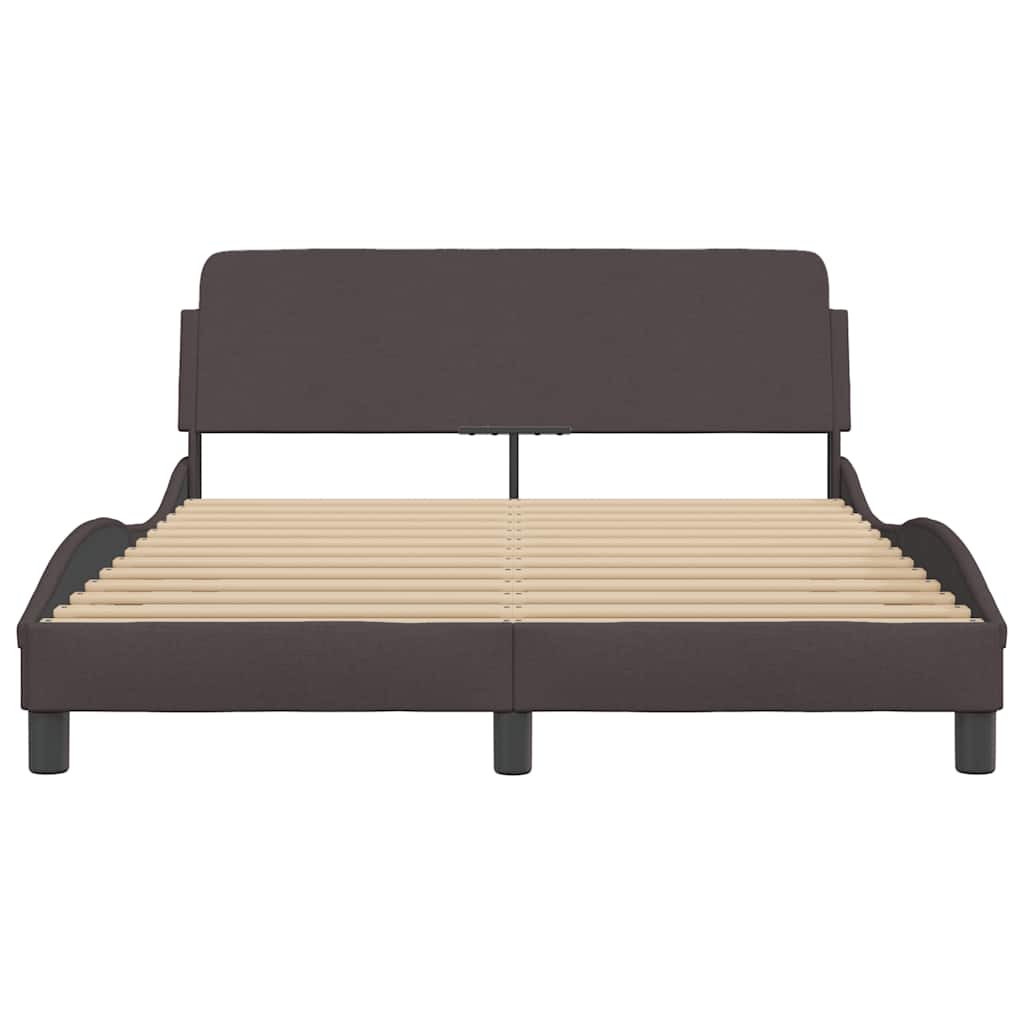 Estrutura de cama dover 120x200 cm tecido castanho-escuro