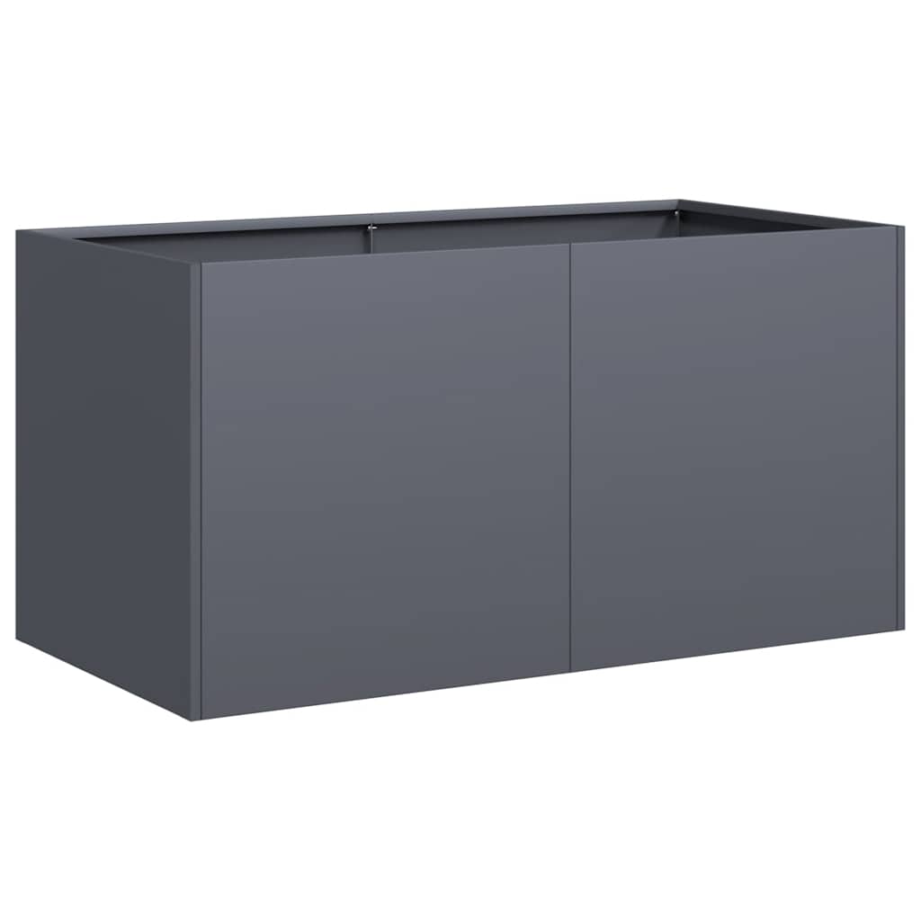 Vaso floreira 80x40x40 cm aço laminado a frio antracite