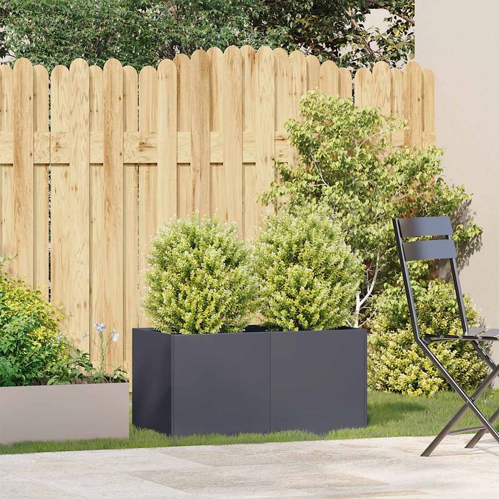 Vaso floreira 80x40x40 cm aço laminado a frio antracite