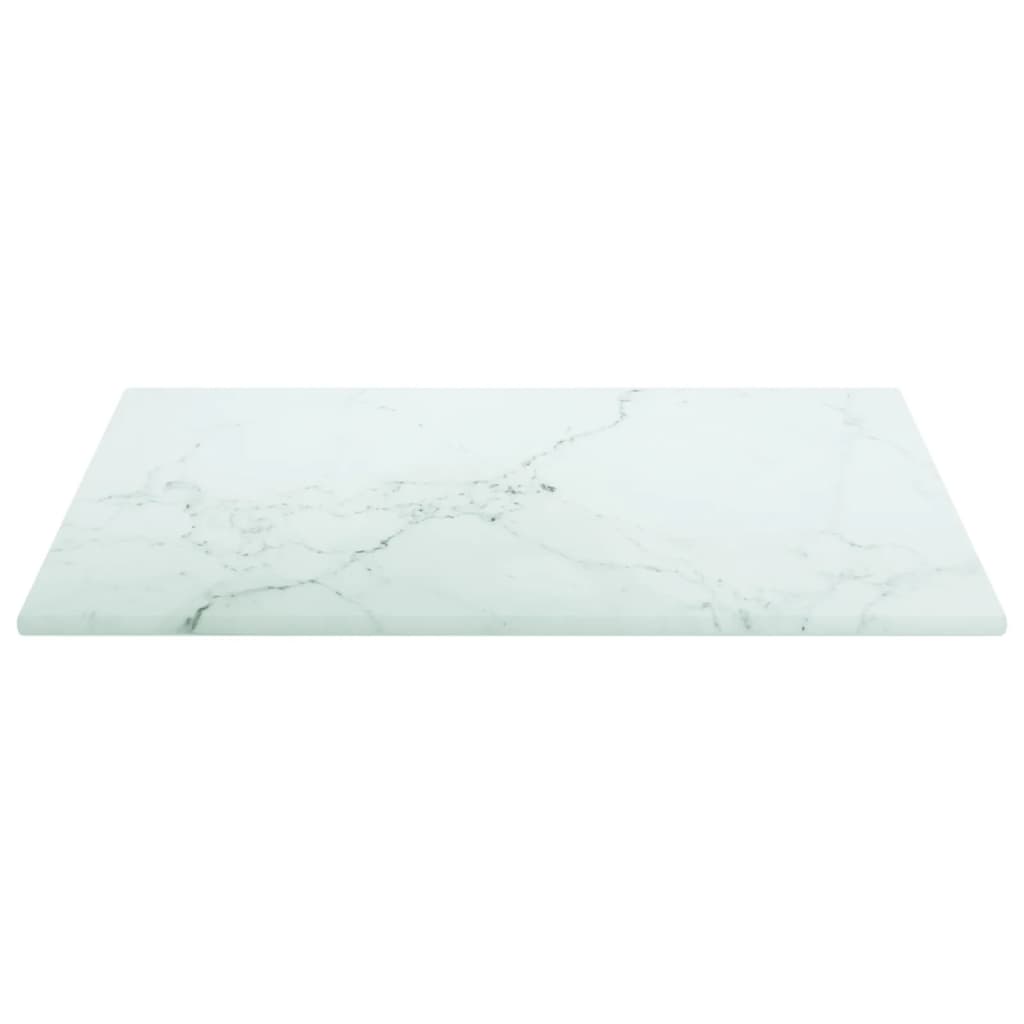 Tampo mesa 30x30 cm 6 mm vidro temperado design mármore branco