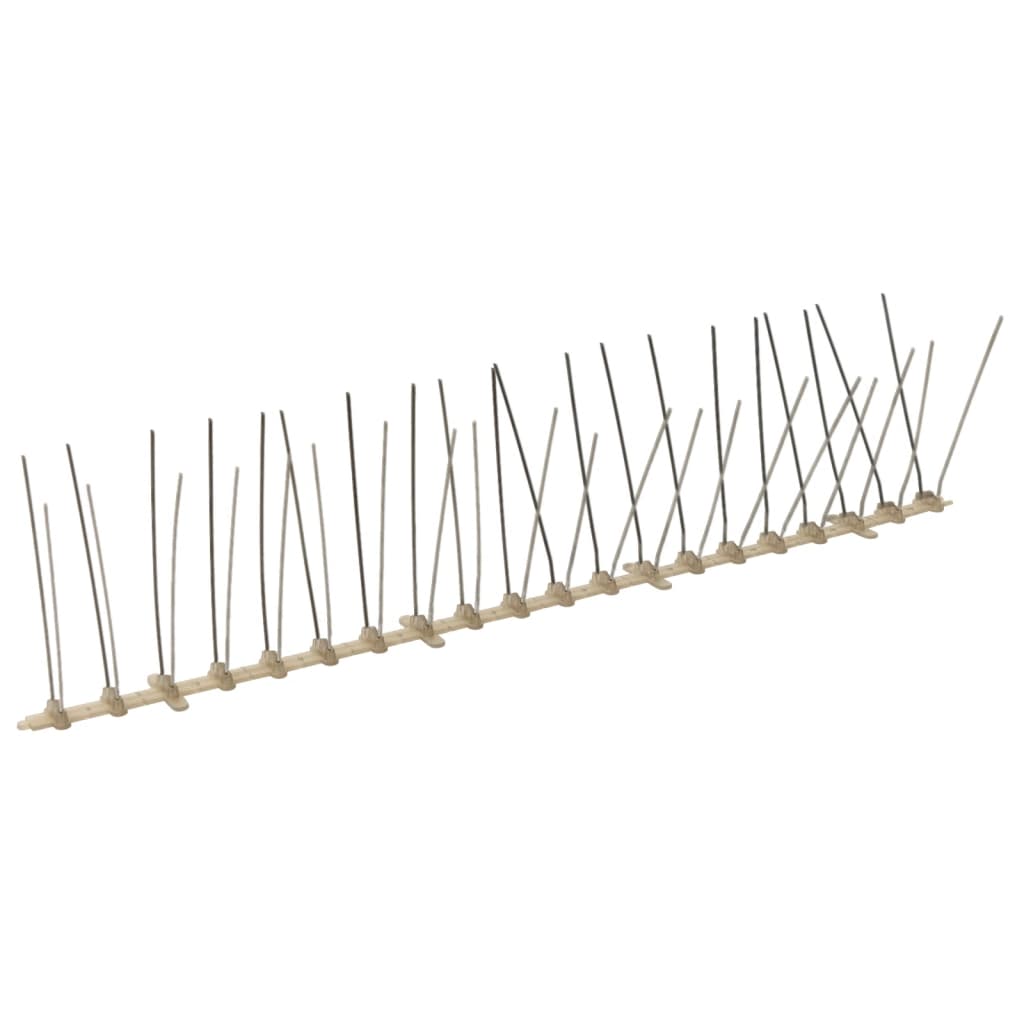 Conjunto 20 picos para pássaros e pombos 4 filas 10 m plástico