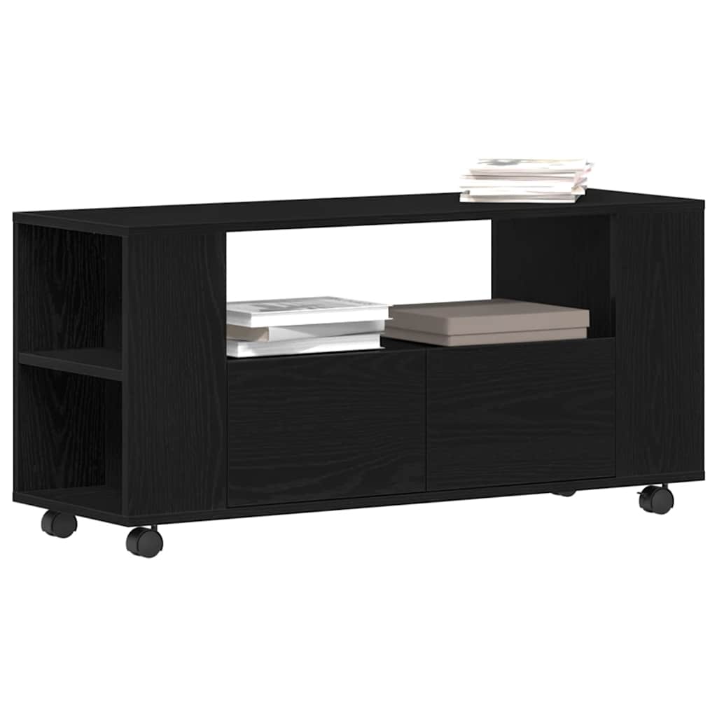 Móvel TV c/rodas 102x34,5x43cm deriv.madeira carvalho preto