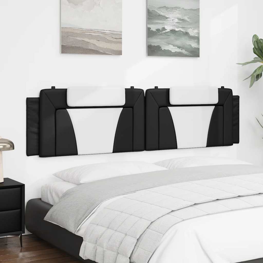Almofadão de cabeceira viana 200 cm couro artificial preto e branco