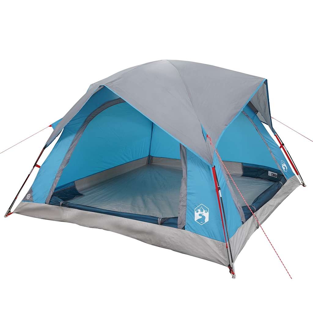 Tenda de campismo cabana para 4 pessoas impermeável azul
