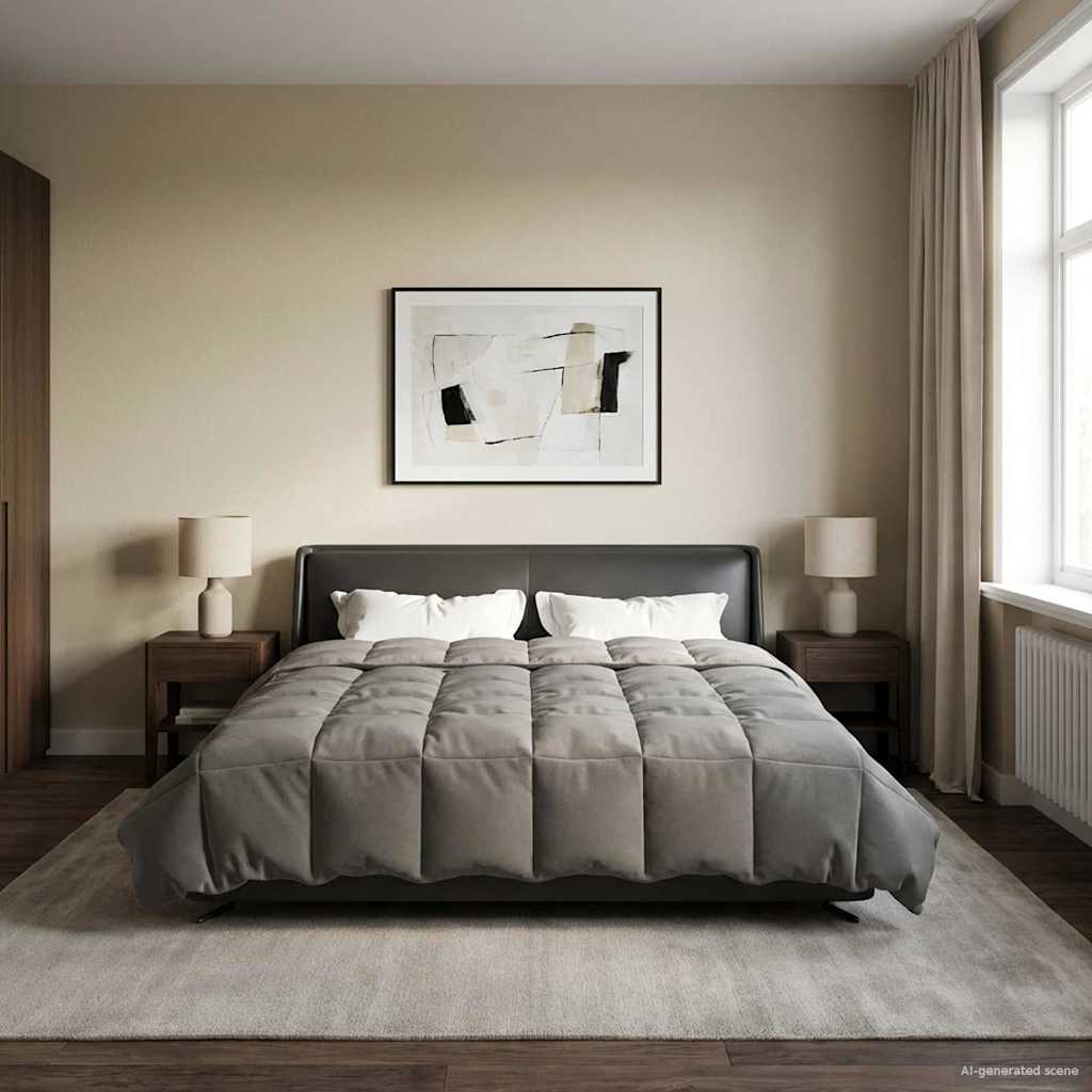 Duvet de ano inteiro cinzento-claro 200 x 200 cm microfibra