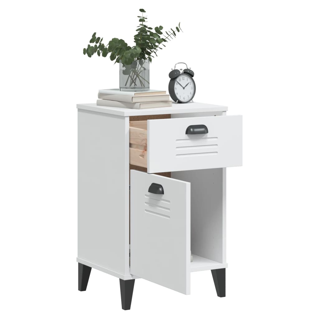 Mesa de cabeceira viken derivados de madeira branco