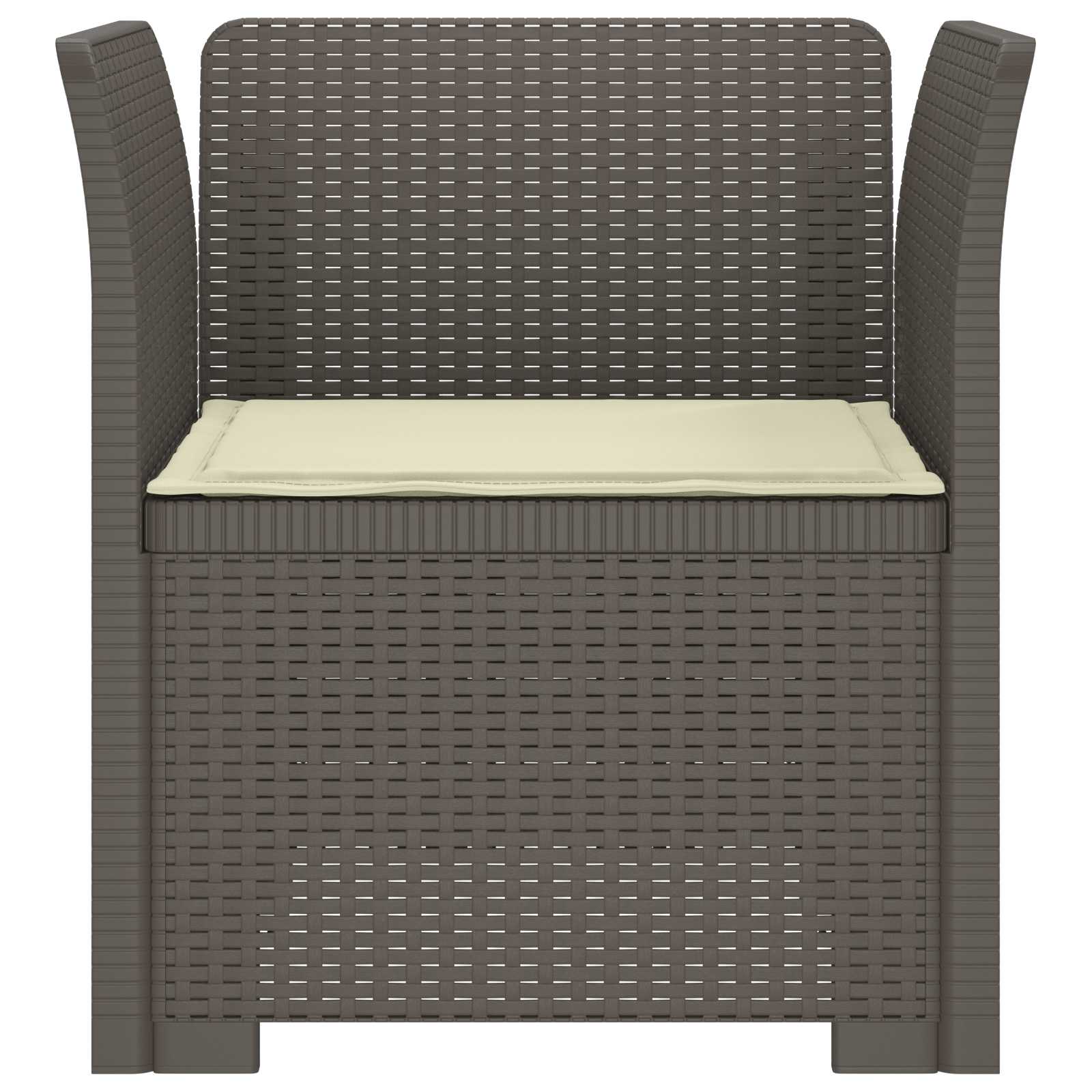 Poltrona 1 lugar com almofada look rattan PP cinzento-claro
