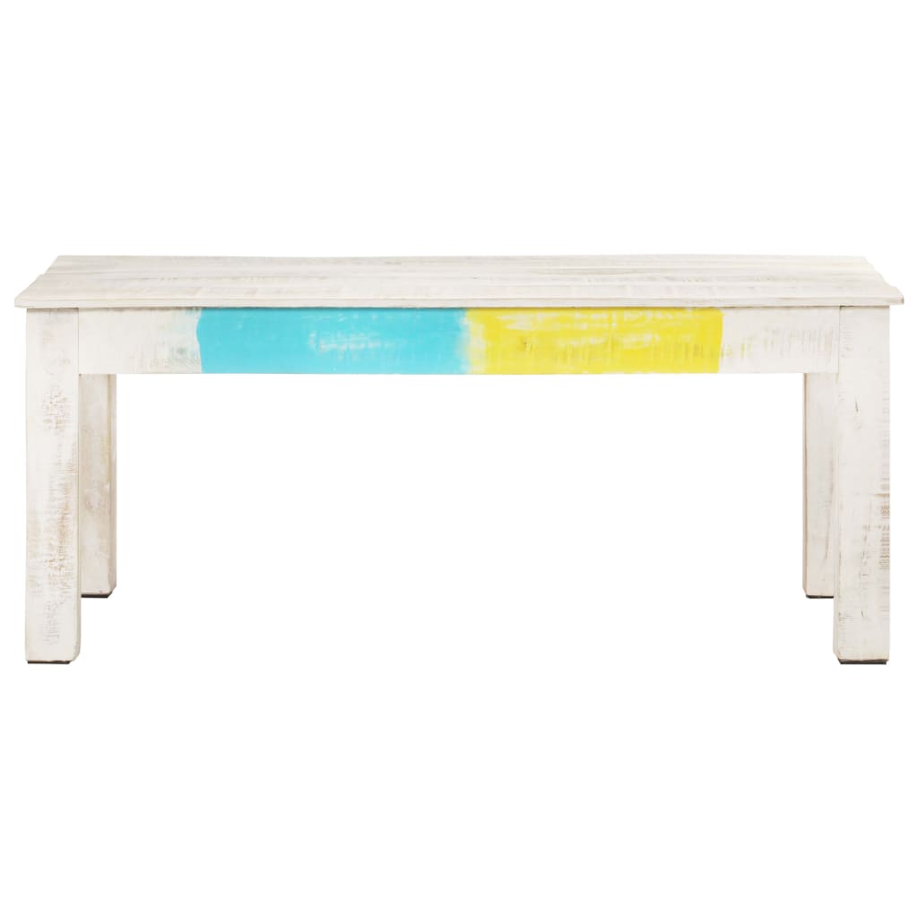 Mesa de centro 110x60x45cm madeira de mangueira maciça branco