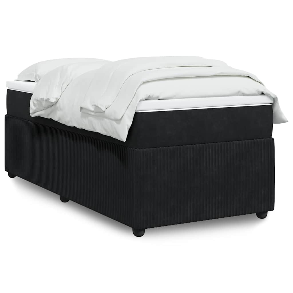 Cama com molas/colchão 90x190 cm veludo preto