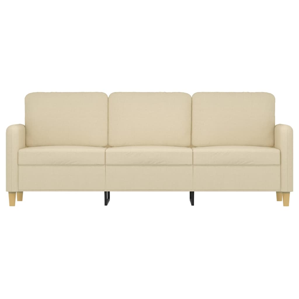 Sofá de 3 lugares tecido 180 cm cor creme