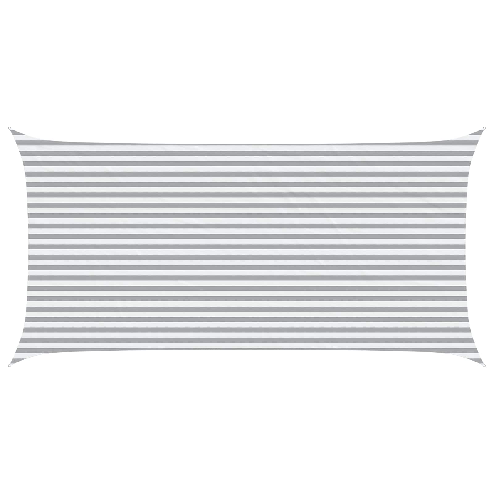 Vela de sombra solar cinza claro e branco 6 x 3 m