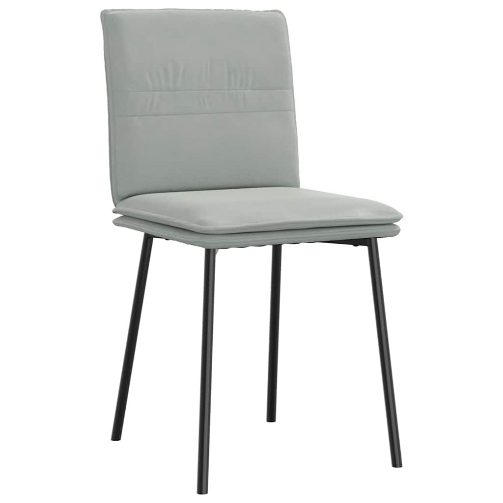 Cadeiras de jantar 4 pcs veludo cinzento-claro