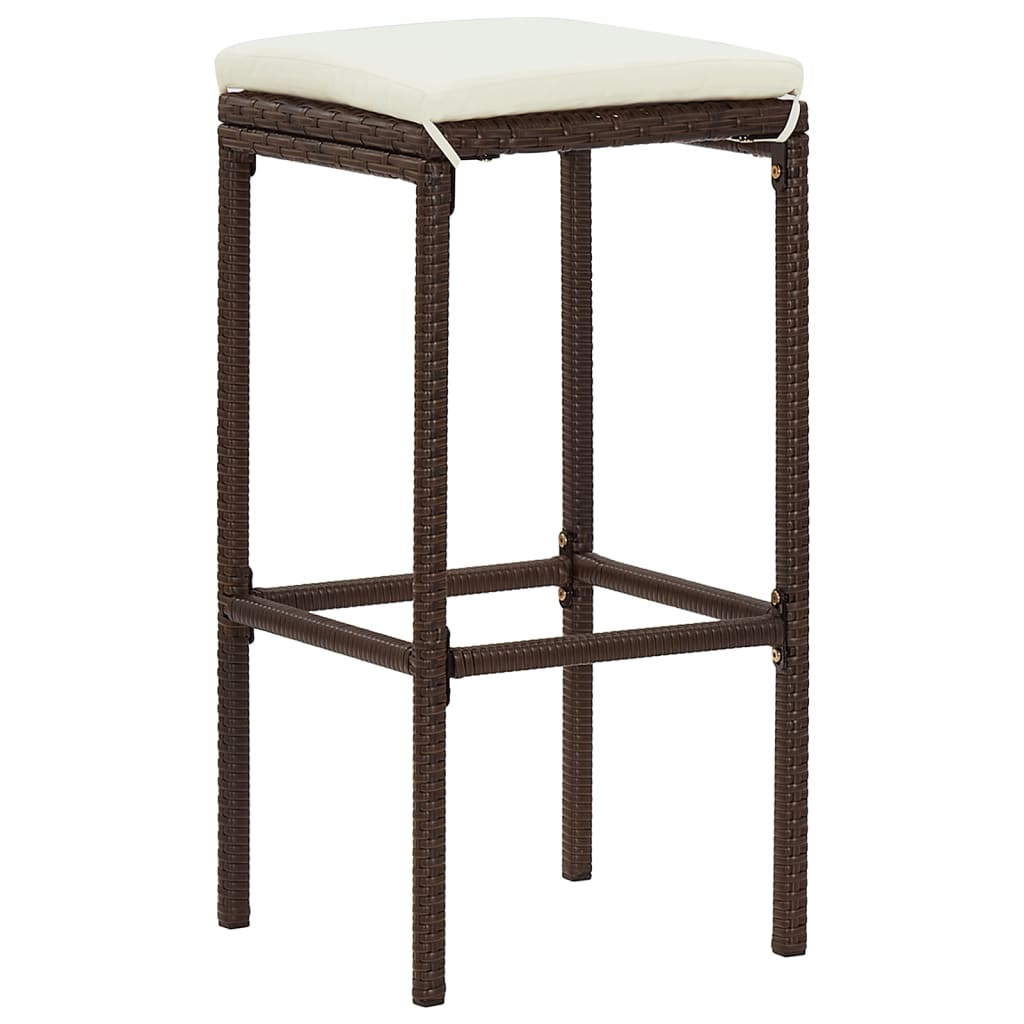 5 Pcs conjunto de bar p/ jardim acácia maciça/vime PE castanho