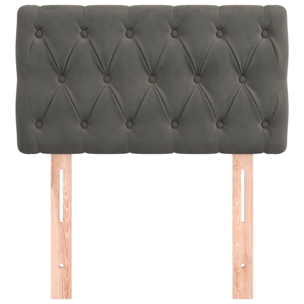Cabeceira de cama veludo 80x7x78/88 cm cinzento-escuro