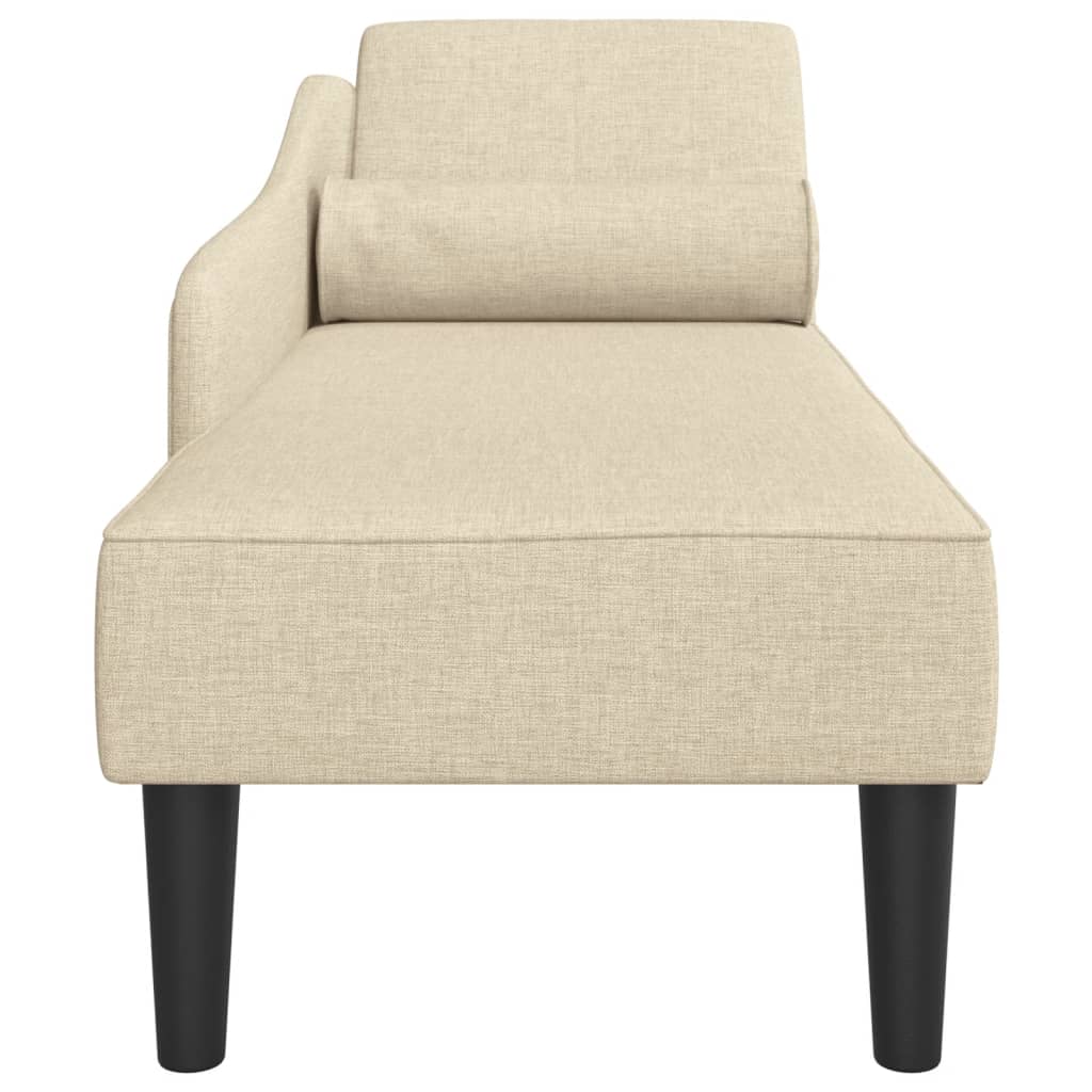 Chaise lounge com almofadões tecido creme