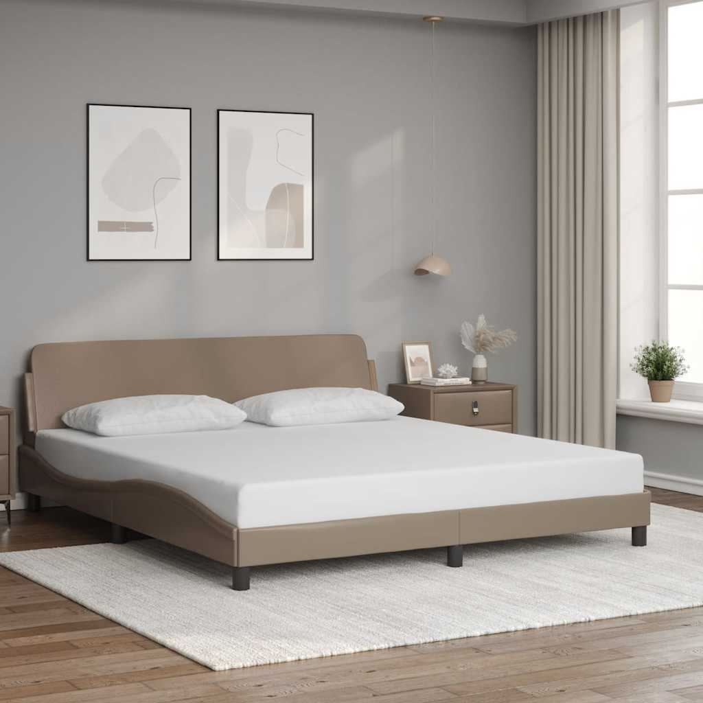 Estrutura de cama dover 180x200 cm couro artificial cappuccino