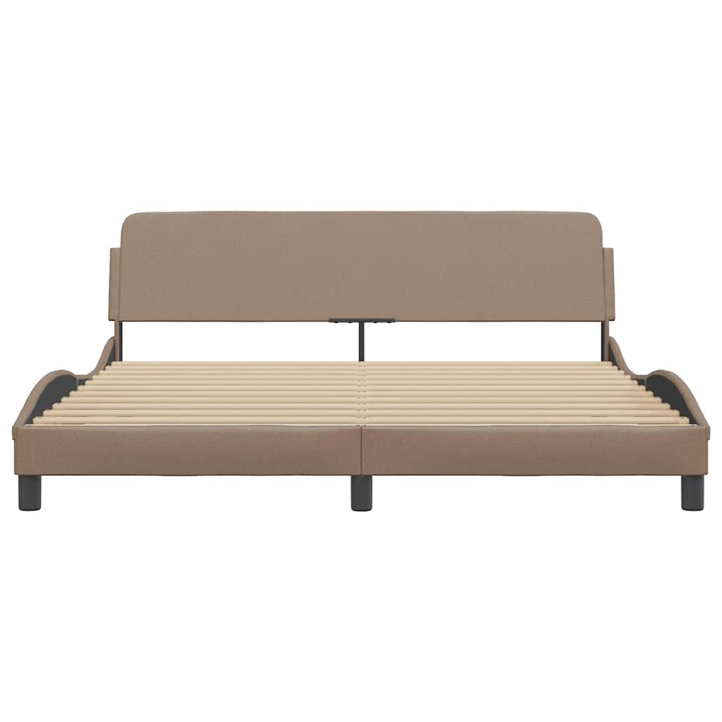 Estrutura de cama dover 180x200 cm couro artificial cappuccino