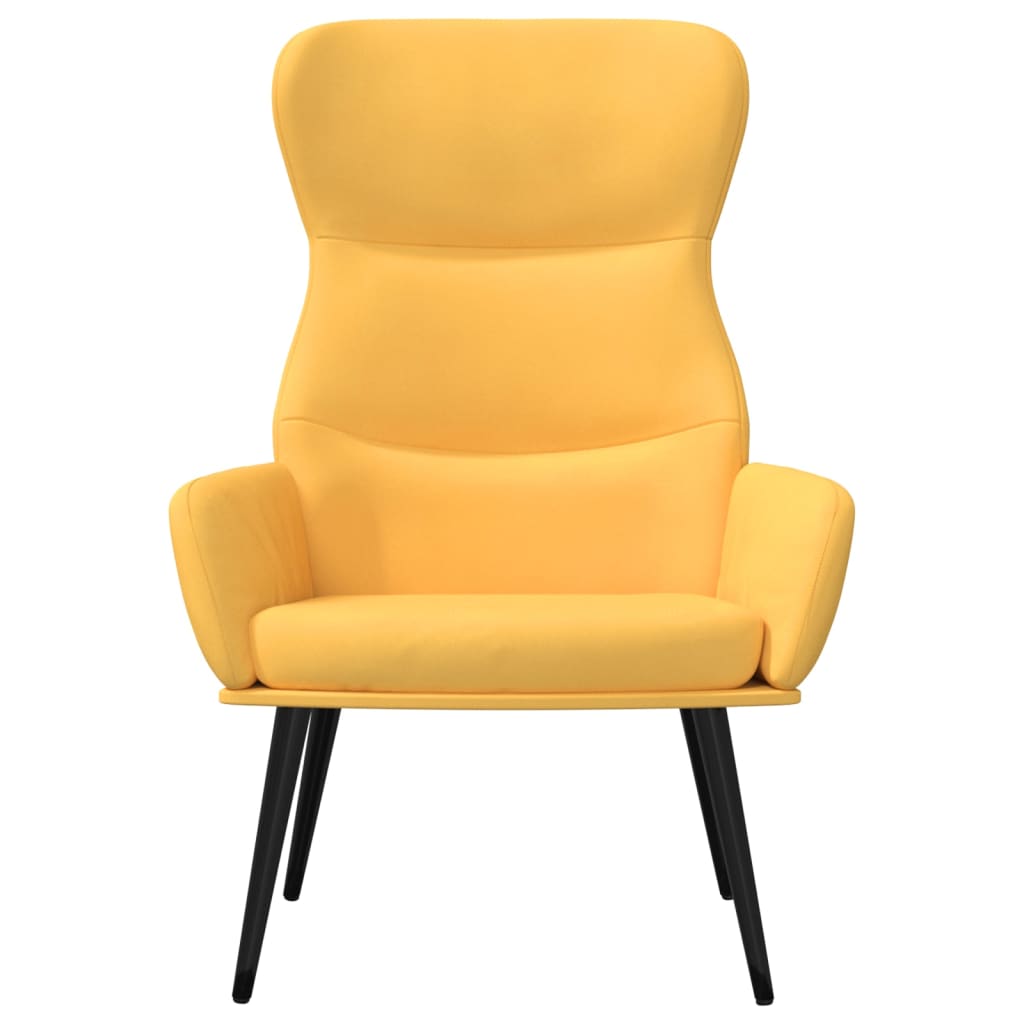 Cadeira de descanso tecido amarelo mostarda