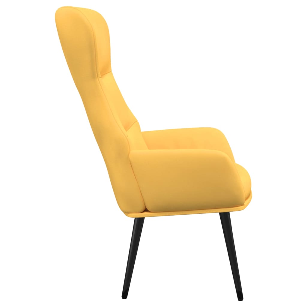 Cadeira de descanso tecido amarelo mostarda