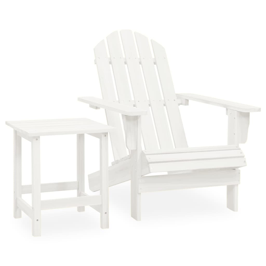 Cadeira de jardim adirondack com mesa madeira de abeto branco