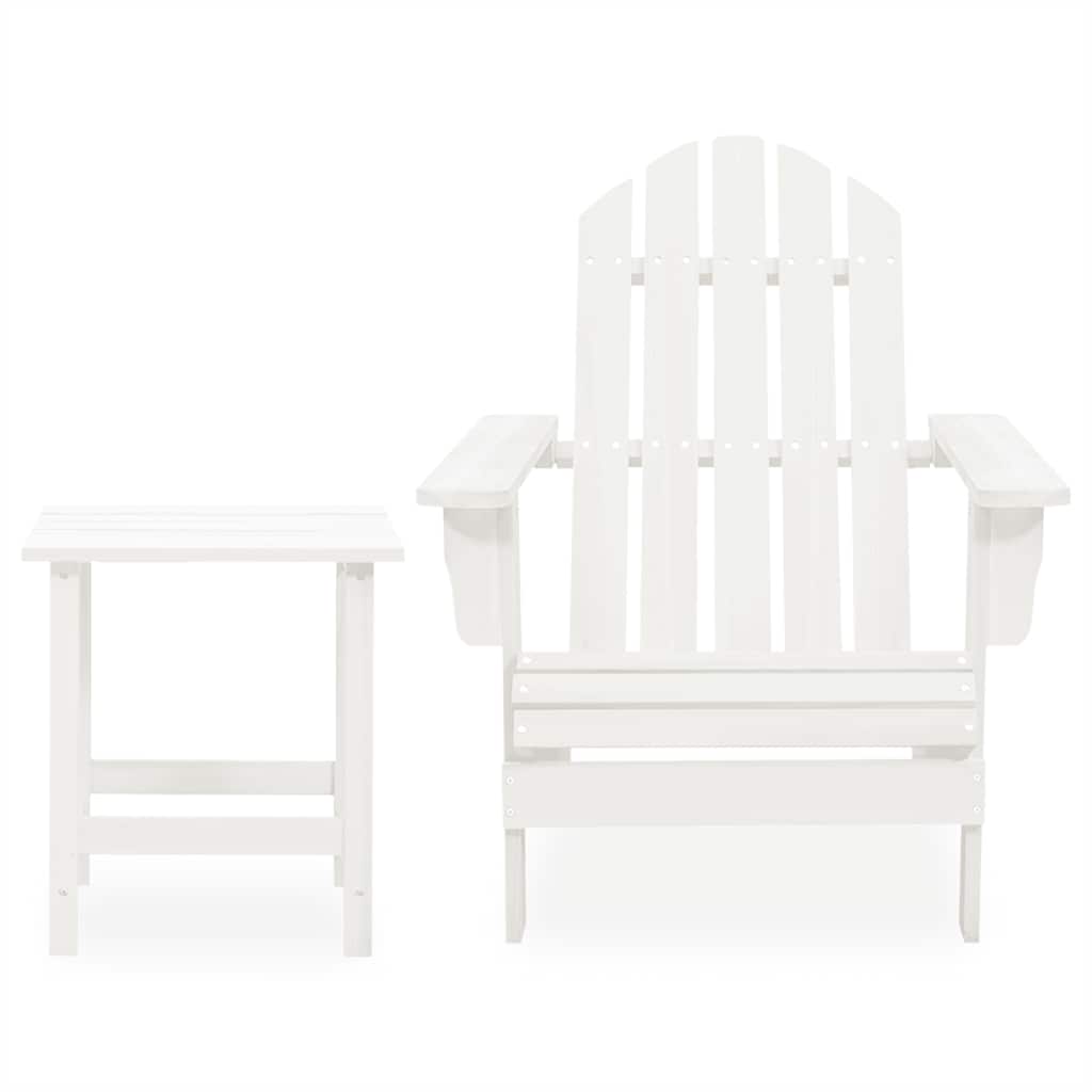 Cadeira de jardim adirondack com mesa madeira de abeto branco