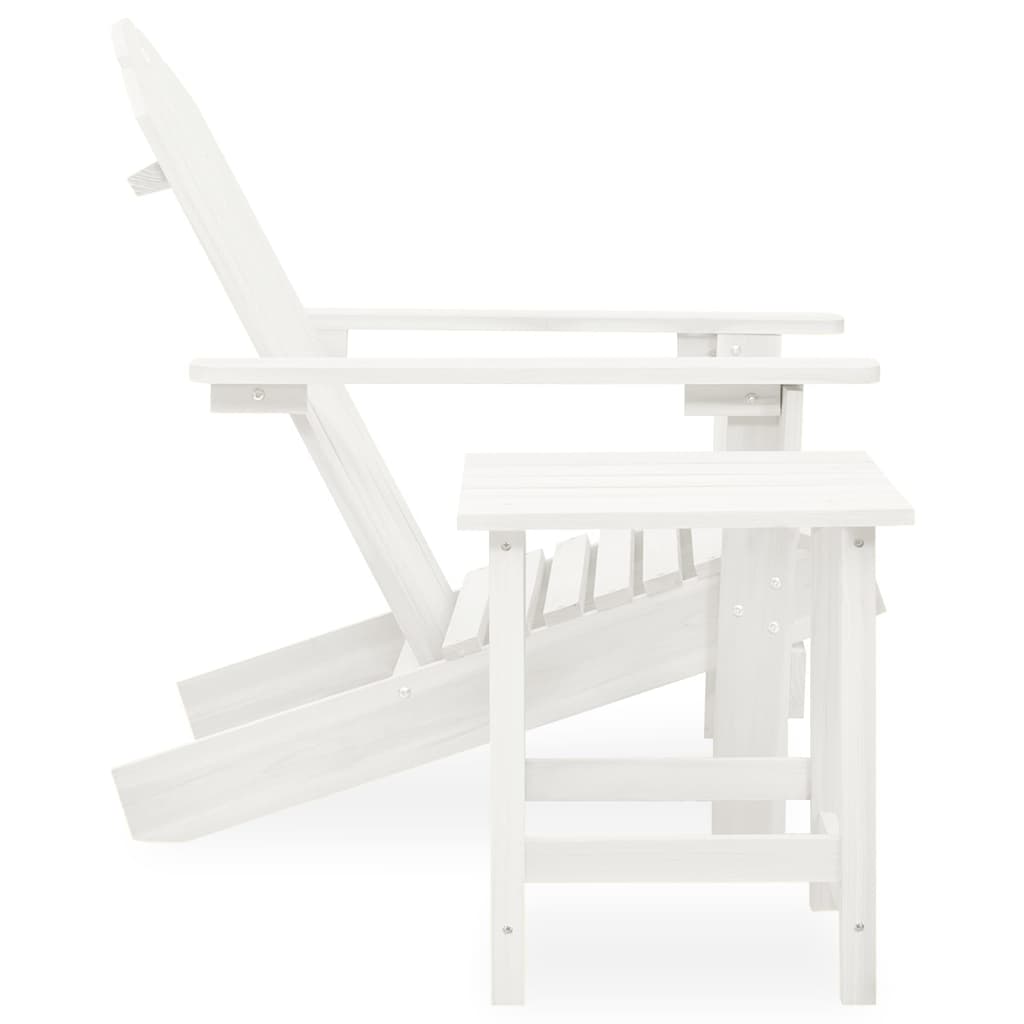 Cadeira de jardim adirondack com mesa madeira de abeto branco