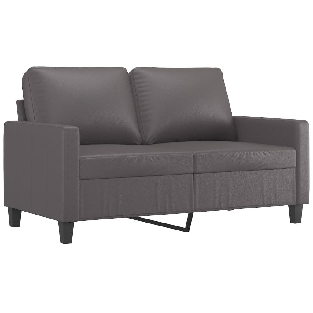 4 Pcs conjunto de sofás c/ almofadões couro artificial cinzento