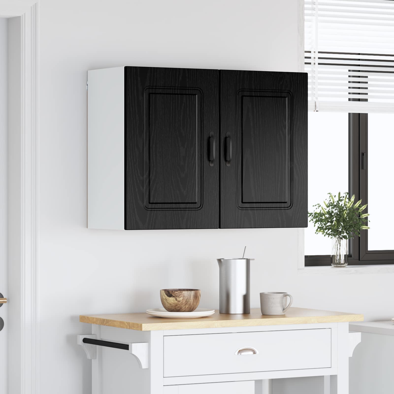 Painel de lava-louça kalmar carvalho preto 80 x 31 x 60 cm