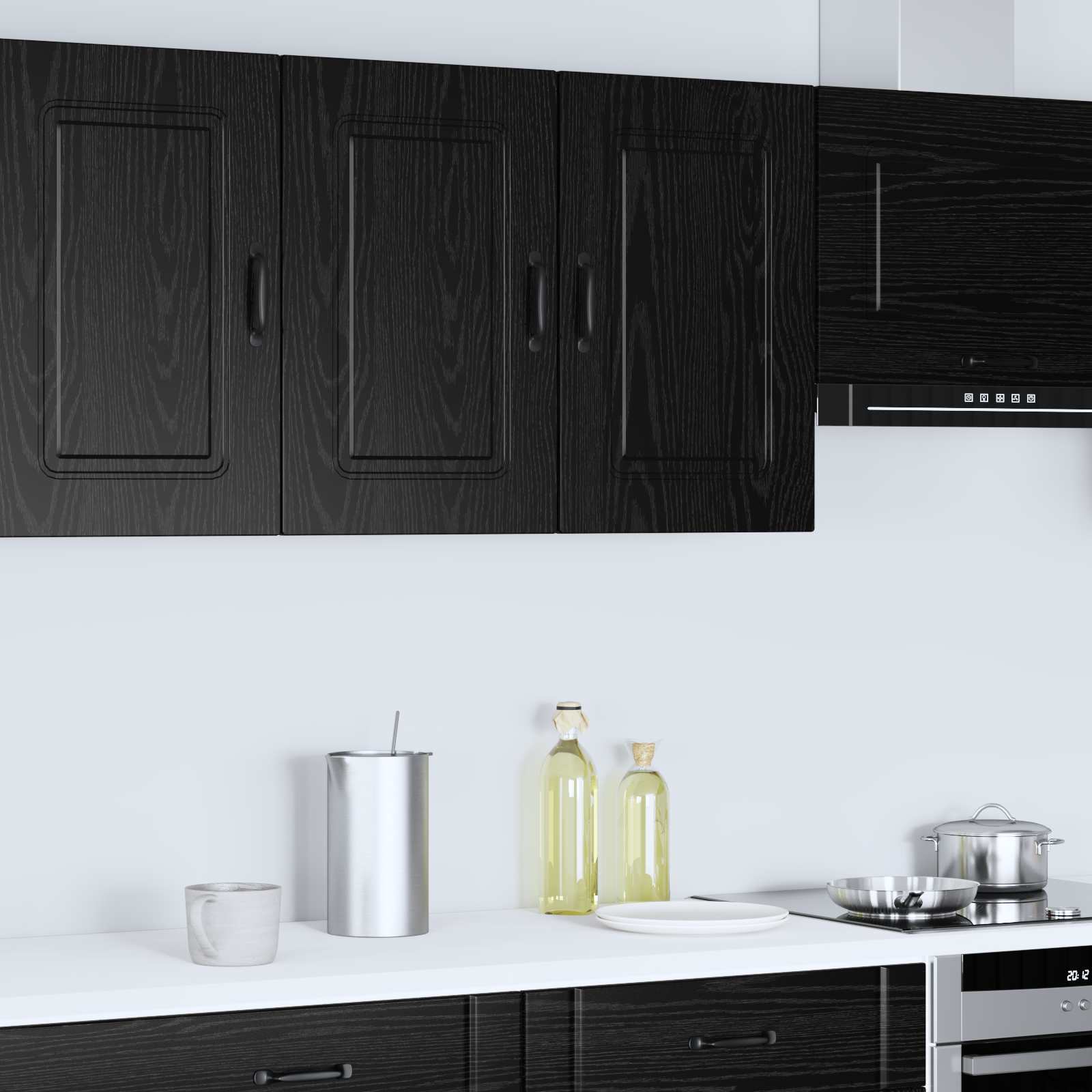 Painel de lava-louça kalmar carvalho preto 80 x 31 x 60 cm