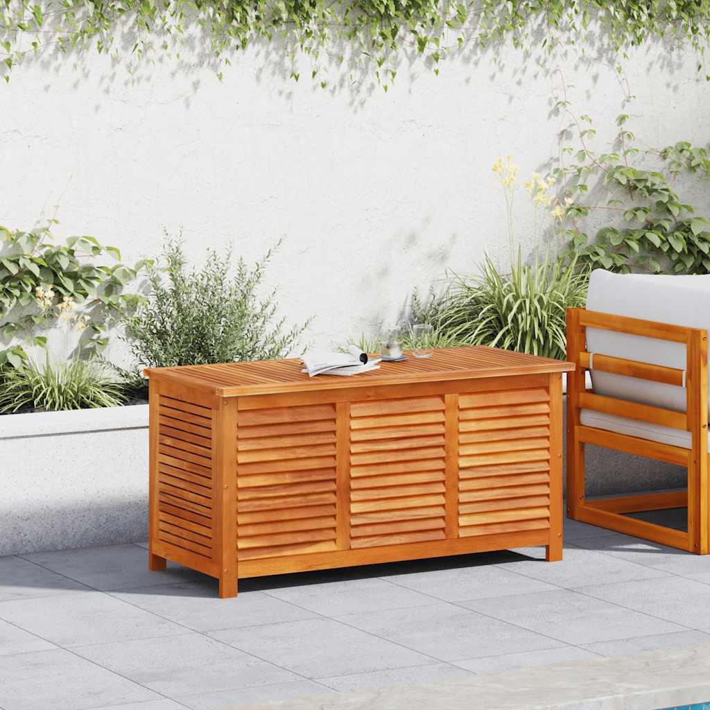 Caixa arrumação jardim c/ veneziana 113x50x56 cm acácia maciça