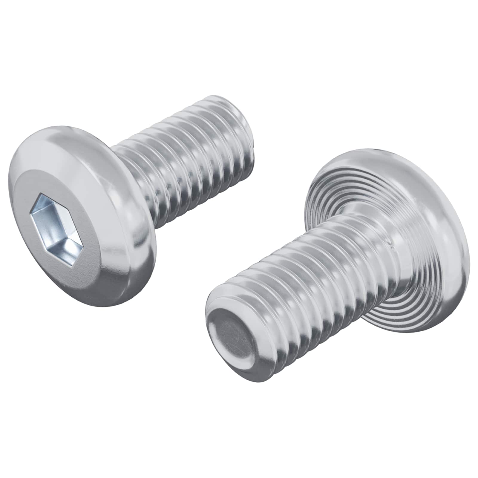 Parafuso de trava liso 2 unid. prateado m6 x 12 mm aço