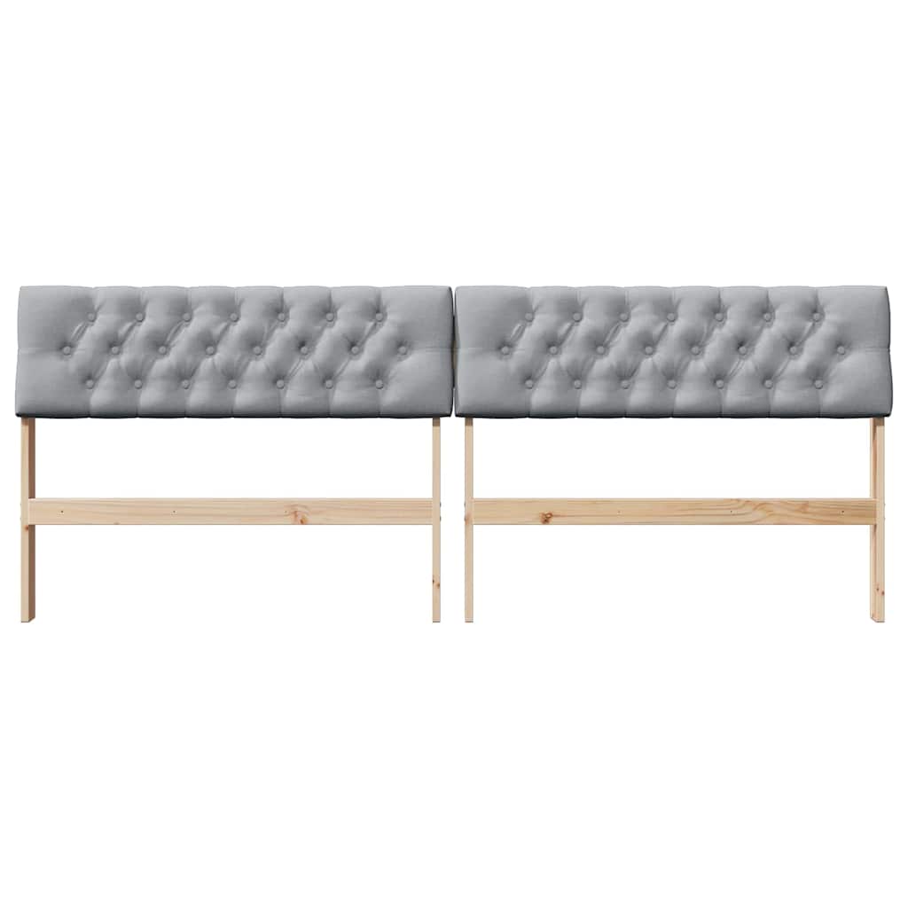 Cabeceira estofada cinzento-claro 200 cm