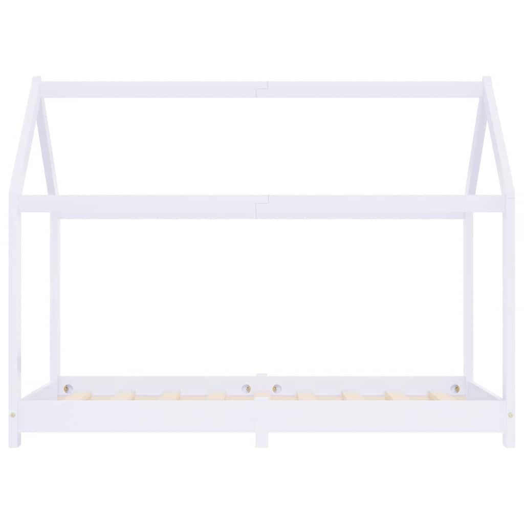 Estrutura de cama para crianças 70x140 cm pinho maciço branco