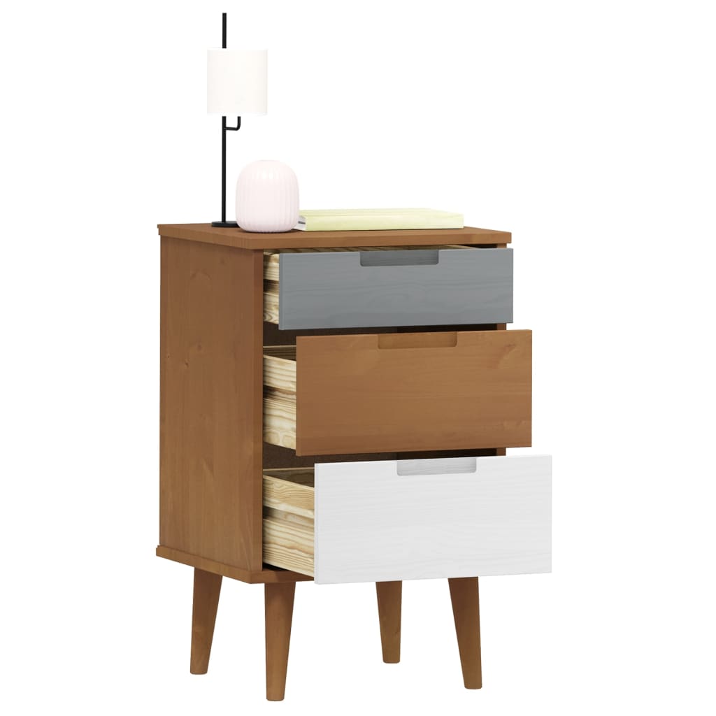Mesa de cabeceira molde 40x35x65 cm pinho maciço castanho