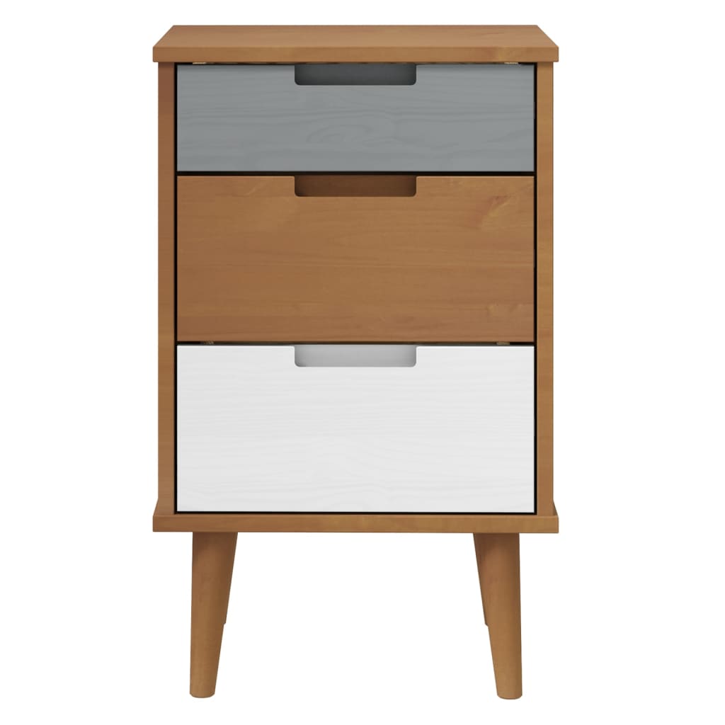 Mesa de cabeceira molde 40x35x65 cm pinho maciço castanho