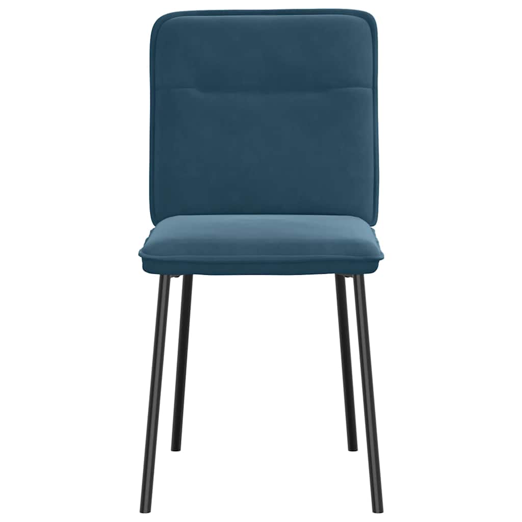 Cadeiras de jantar 6 pcs veludo azul