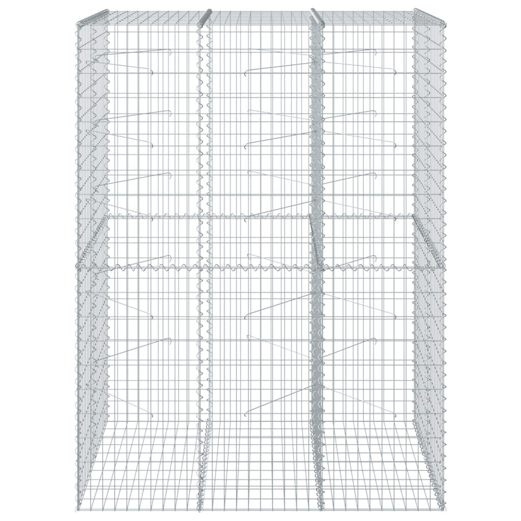 Cesto gabião com cobertura 150x100x200 cm ferro galvanizado