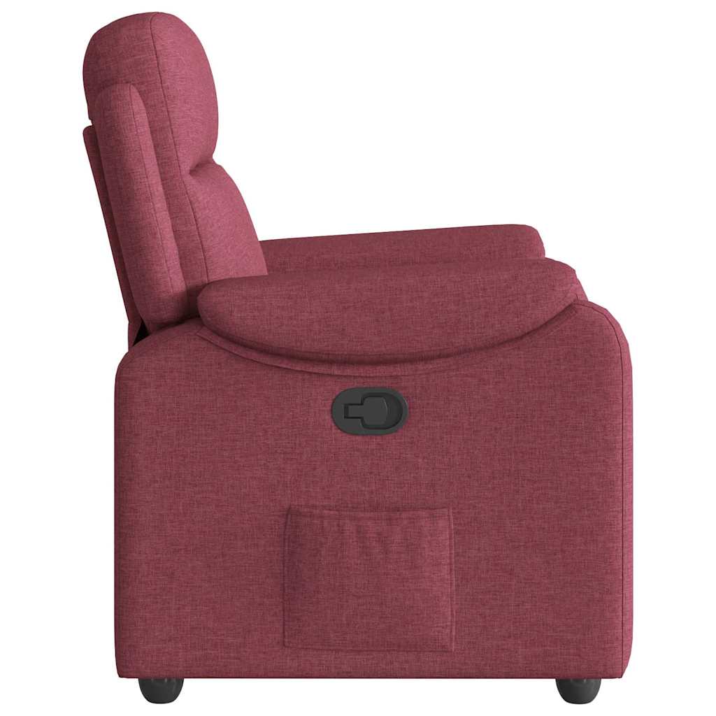 Poltrona reclinável tecido vermelho tinto