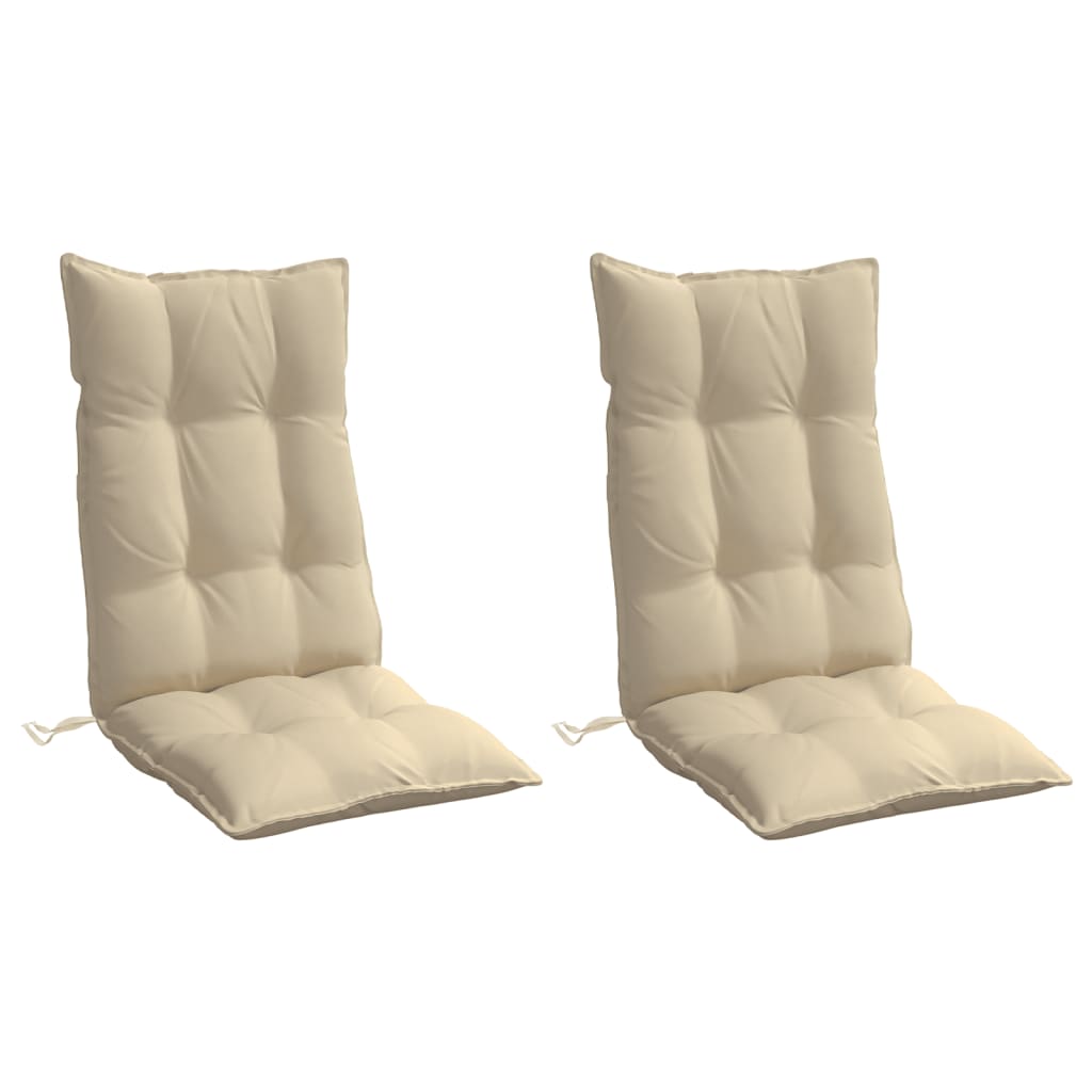 Almofadões p/ cadeira encosto alto 2 pcs tecido oxford bege