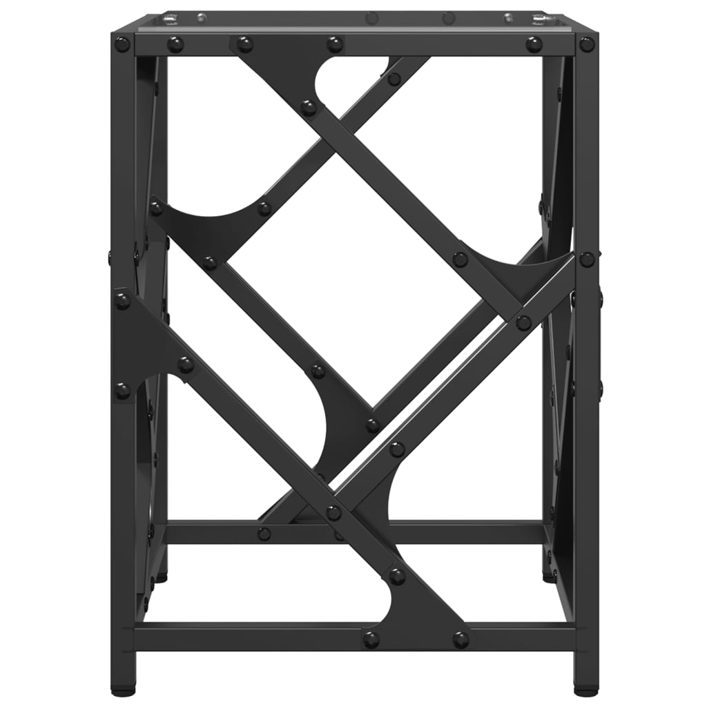 Mesa de centro c/ topo em vidro transparente 30x30x41 cm aço