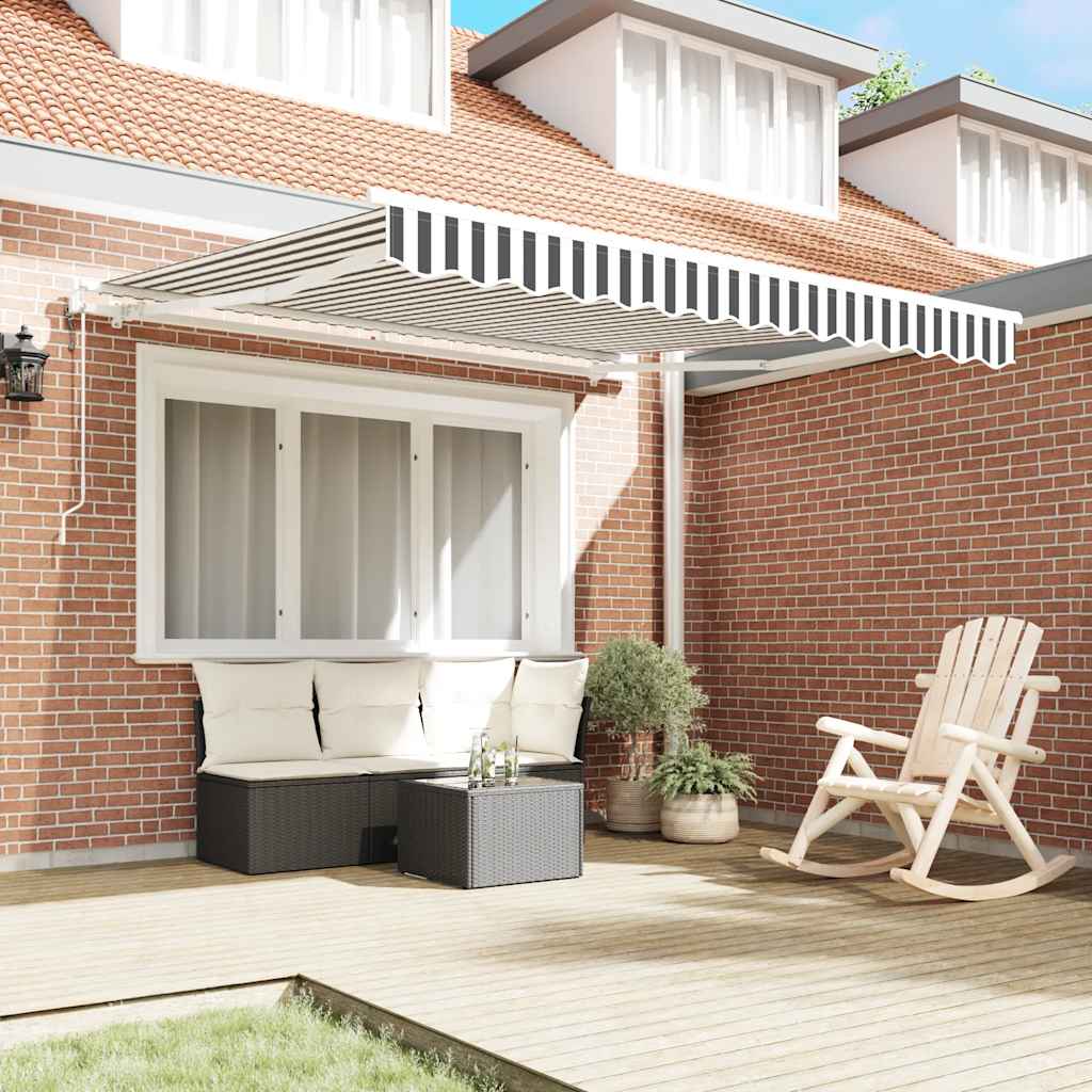 Toldo retrátil automático 300x250 cm antracite e branco