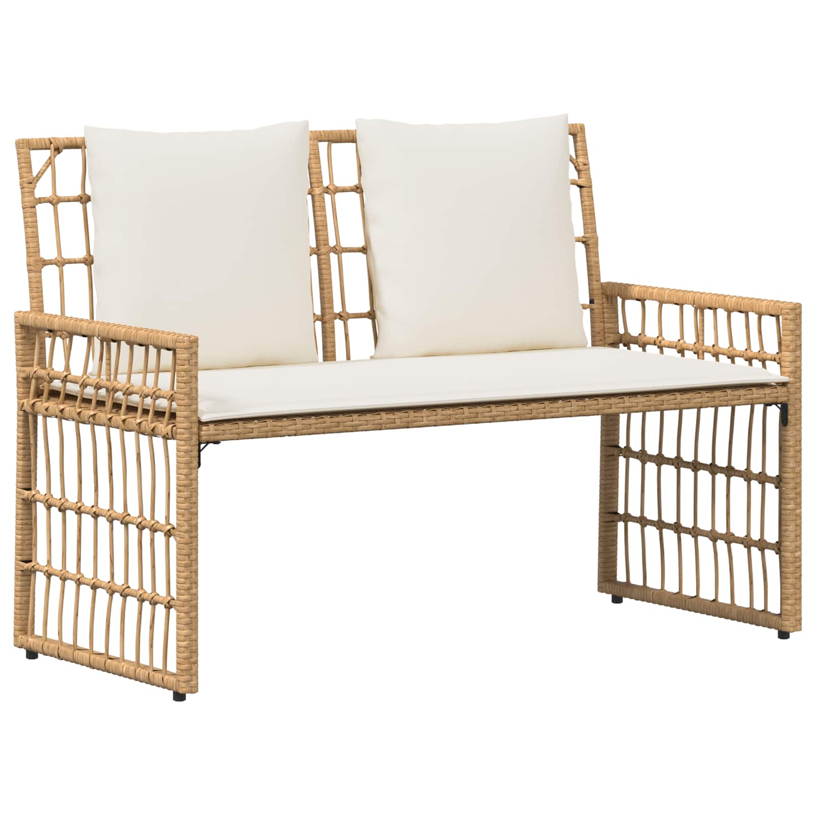 Banco de exterior liso natural e creme 116 x 55 x 82 cm