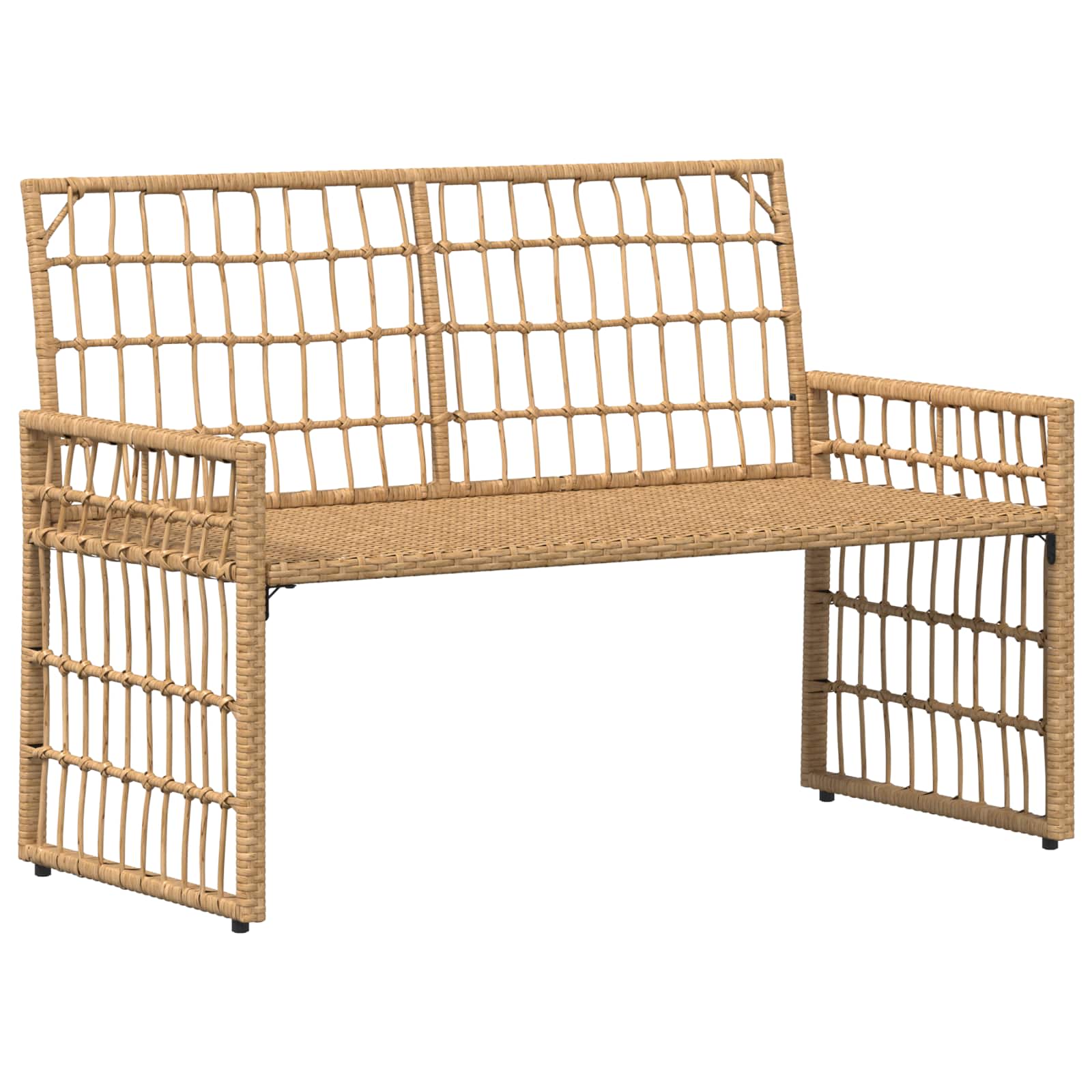 Banco de exterior liso natural e creme 116 x 55 x 82 cm