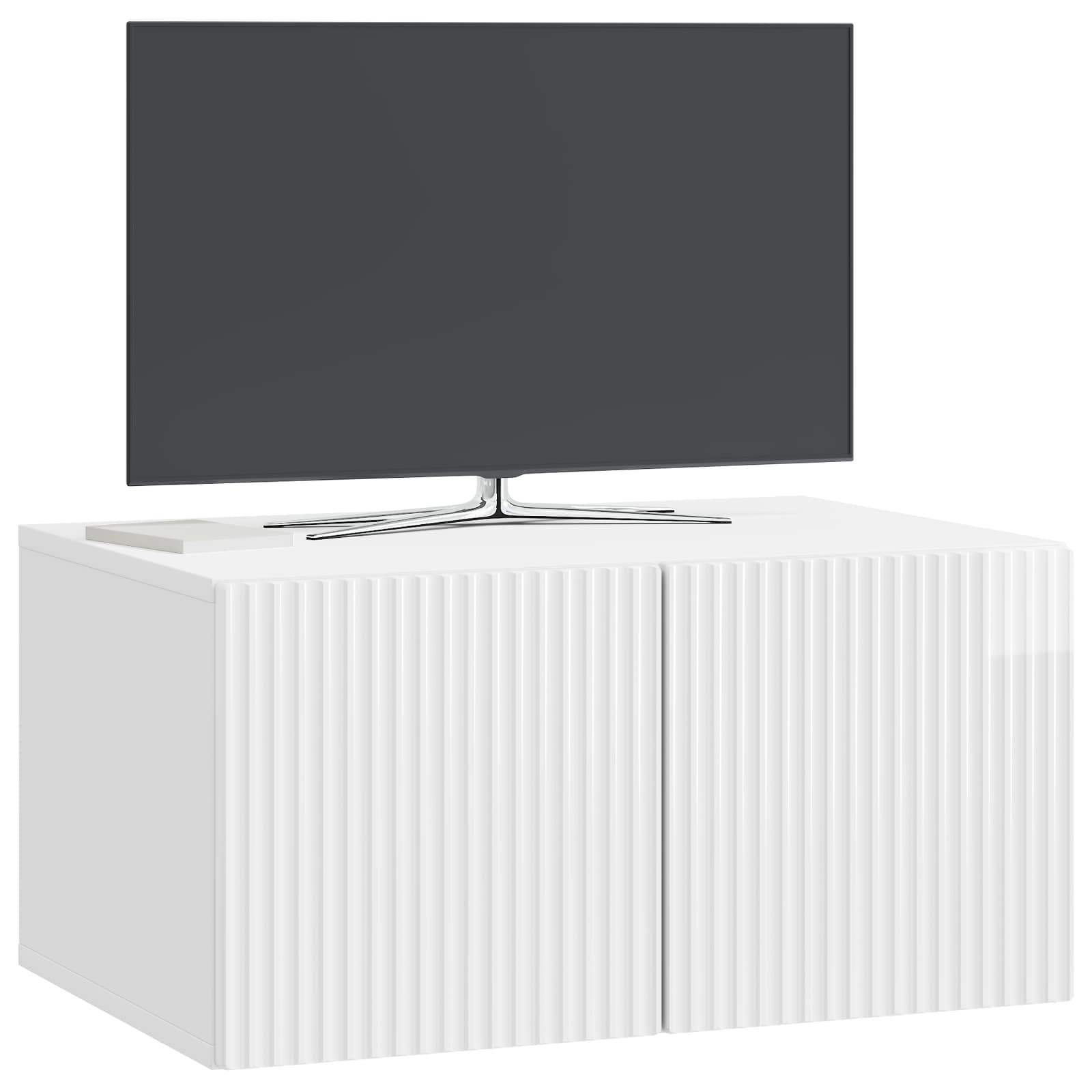Gabinete de TV de parede branco brilhante 59,5 x 41 x 30 cm