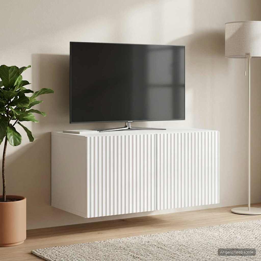 Gabinete de TV de parede branco brilhante 59,5 x 41 x 30 cm