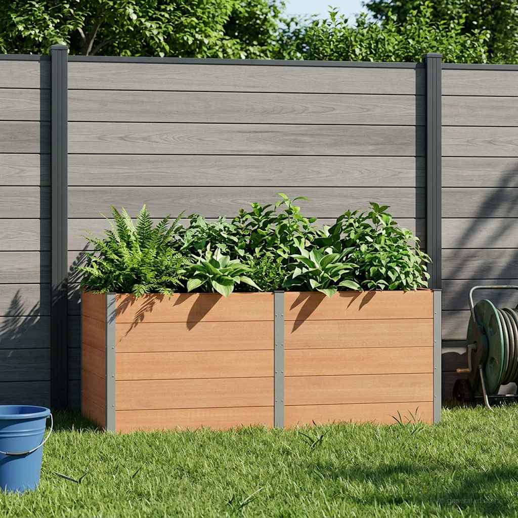 Canteiro de jardim elevado castanho 250 x 100 x 91 cm